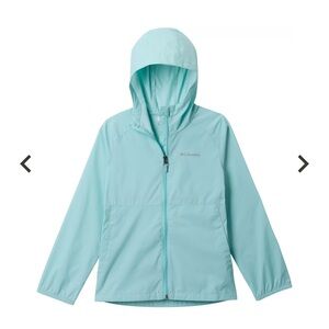 Columbia girls Switchback Aqua Hooded Windbreaker rain jacket spray size 10 12